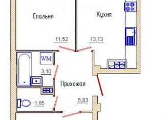 Продаю двухкомнатную квартиру, 56.6 м2, деревня Родина, Никольская улица, 7, ЖК Родина