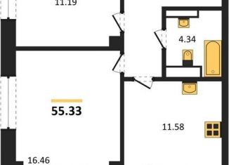 Продается 2-комнатная квартира, 55.3 м2, Ростовская область, улица Ерёменко, 113