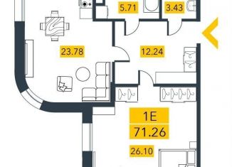 1-ком. квартира на продажу, 71.7 м2, Санкт-Петербург, метро Приморская