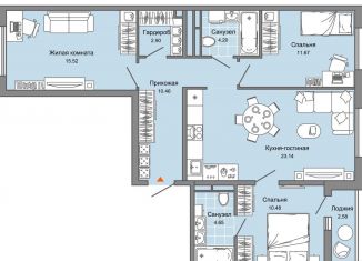 Продам 4-ком. квартиру, 84 м2, Ульяновск, жилой комплекс Светлые кварталы, 2