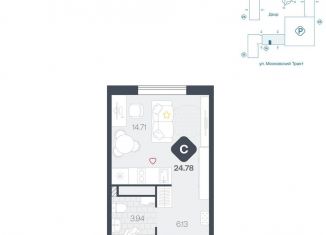 Продается 1-комнатная квартира, 24.8 м2, Тюмень