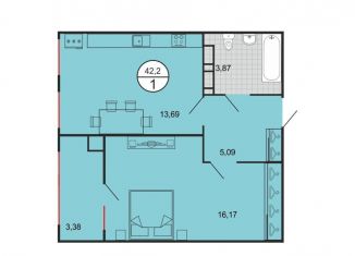 1-ком. квартира на продажу, 42 м2, Ставрополь, микрорайон № 15