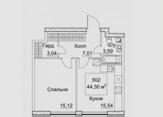 Продам 1-ком. квартиру, 45.4 м2, Москва, 2-й Хорошёвский проезд, 7с1В, метро Беговая