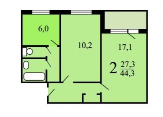 Аренда 2-ком. квартиры, 44.4 м2, Москва, улица Красный Казанец, 15к2, ВАО