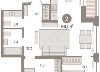 Продам 2-комнатную квартиру, 66.1 м2, Новосибирск, метро Сибирская