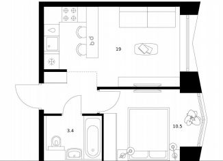 Продам однокомнатную квартиру, 32.9 м2, Москва, станция Ховрино