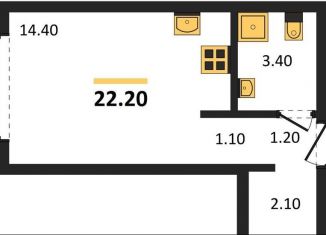 Продажа квартиры студии, 22.2 м2, Новосибирск, улица Аэропорт, 88, ЖК Авиатор