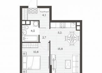 Продам 2-комнатную квартиру, 40.3 м2, Дербент