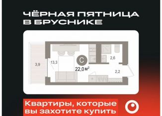 Квартира на продажу студия, 22 м2, рабочий посёлок Краснообск