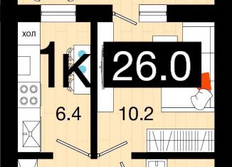 Продажа однокомнатной квартиры, 26 м2, Калининградская область