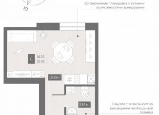 Продам квартиру студию, 22.7 м2, Санкт-Петербург, Коломяжский проспект, 4