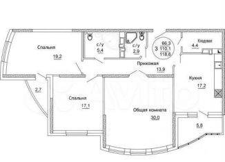 Сдается 3-ком. квартира, 118.6 м2, Краснодар, Черниговская улица, 1, Школьный микрорайон