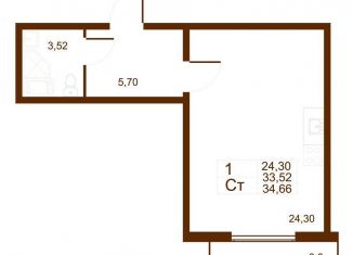 Продам квартиру студию, 34.7 м2, Санкт-Петербург