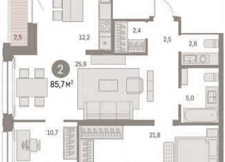 Продаю 2-ком. квартиру, 85.8 м2, Новосибирск, метро Сибирская