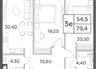 Продам 2-комнатную квартиру, 79.4 м2, Москва, проспект Генерала Дорохова, вл1к1, ЖК Вилл Тауэрс