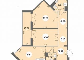 2-ком. квартира на продажу, 77 м2, Санкт-Петербург, муниципальный округ Южно-Приморский