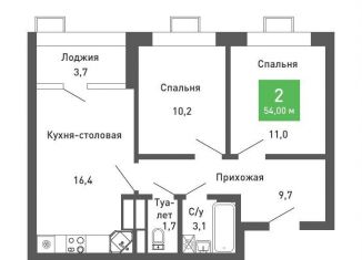 Продается 2-ком. квартира, 54 м2, Воронеж, Железнодорожный район