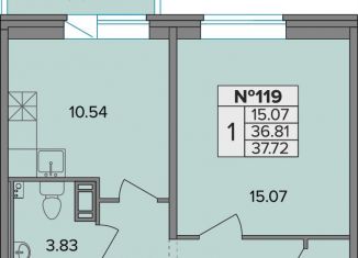 Продается 1-ком. квартира, 37.7 м2, посёлок Шушары