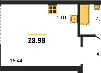 Продаю квартиру студию, 29 м2, Новосибирск, Калининский район, улица Краузе, 31