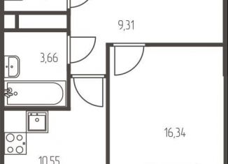 Продам 1-комнатную квартиру, 41.5 м2, Ивантеевка