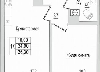 Продается 2-комнатная квартира, 36.3 м2, Псковская область, улица Героя России Досягаева, 6