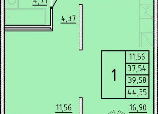 1-комнатная квартира на продажу, 37.5 м2, Санкт-Петербург