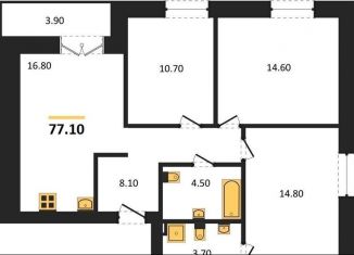 Продажа 3-ком. квартиры, 77.1 м2, Новосибирск, Октябрьский район, улица Кирова, 342