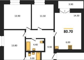 Продам 3-комнатную квартиру, 80.7 м2, Новосибирск, Октябрьский район, улица Кирова, 342