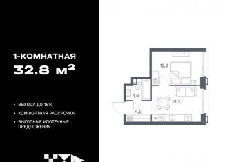 Продаю 1-комнатную квартиру, 32.8 м2, Москва, метро Люблино