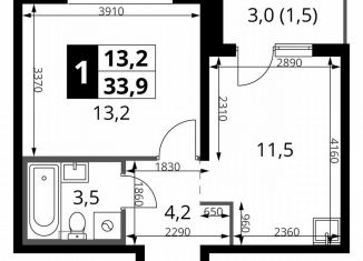 Продается 1-комнатная квартира, 33.9 м2, Смоленская область, Киевское шоссе, 1