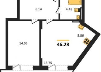 1-ком. квартира на продажу, 46.3 м2, Новосибирск, метро Площадь Гарина-Михайловского, Сухарная улица, 107/2