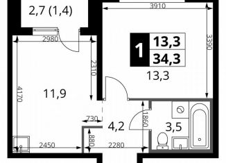 Продаю однокомнатную квартиру, 34.3 м2, Смоленская область, Киевское шоссе, 1