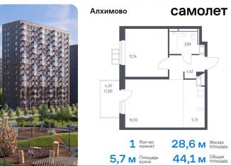 1-ком. квартира на продажу, 44.1 м2, поселение Рязановское, Рязановское шоссе, ЖК Алхимово