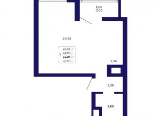 Продаю 1-ком. квартиру, 35.3 м2, Республика Башкортостан