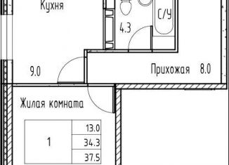 1-комнатная квартира на продажу, 37.5 м2, Ростов-на-Дону, Советский район, проспект Маршала Жукова