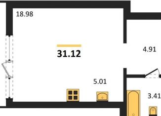 Продаю квартиру студию, 31.1 м2, Новосибирск, Калининский район, улица Краузе, 31