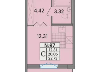 Квартира на продажу студия, 22.7 м2, деревня Скотное