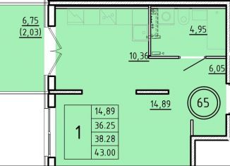 Продам 1-комнатную квартиру, 36.3 м2, Санкт-Петербург