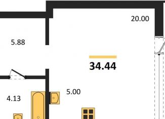 Продаю квартиру студию, 34.4 м2, Новосибирск, Калининский район, улица Краузе, 31