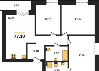 Продается трехкомнатная квартира, 77.1 м2, Новосибирск, Октябрьский район, улица Кирова, 342