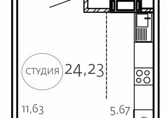 Квартира на продажу студия, 24.2 м2, Челябинск, Курчатовский район