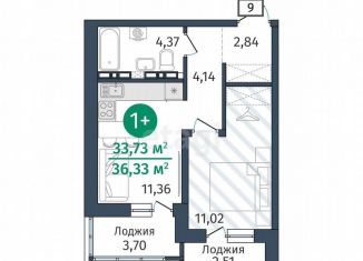 Продам 1-ком. квартиру, 33 м2, деревня Дударева