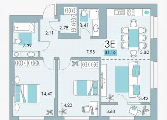 Продажа 3-комнатной квартиры, 81.2 м2, Республика Башкортостан