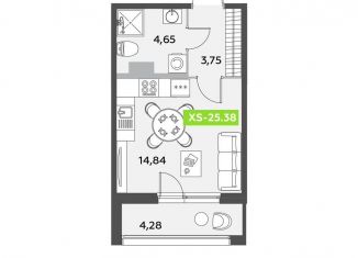 Продажа квартиры студии, 25.4 м2, Санкт-Петербург, метро Купчино