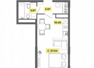 Продается квартира студия, 27 м2, деревня Радумля