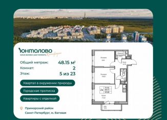 Продажа 2-ком. квартиры, 48.2 м2, Санкт-Петербург, Ивинская улица, 5к1