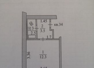 1-ком. квартира на продажу, 18 м2, Новороссийск, улица Видова, 186