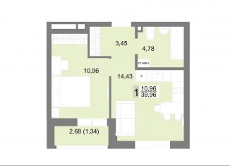 Однокомнатная квартира на продажу, 35 м2, Екатеринбург, ЖК На Тенистой, Тенистая улица, 8с4