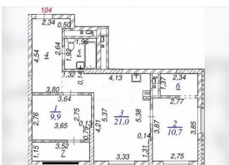 Продается 2-ком. квартира, 57.3 м2, Екатеринбург, метро Проспект Космонавтов, бульвар Владимира Белоглазова, 5