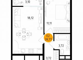 Продаю 1-комнатную квартиру, 39.8 м2, Рязань, улица Земнухова, 2